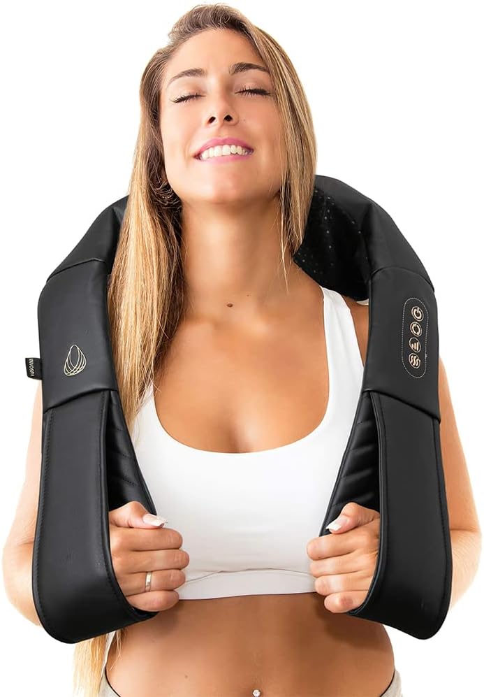 InvoSpa Shiatsu Massager with Heat - Deep Tissue Kneading Pillow for Neck, Shoulders, and Back - Electric Full Body Massage - Image 1